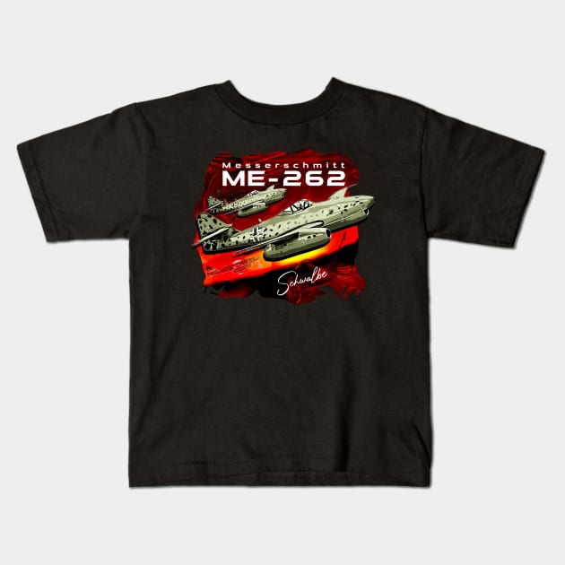 Messerschmitt ME-262 Luftwaffe Vintage Fighter Aircraft Kids T-Shirt by aeroloversclothing